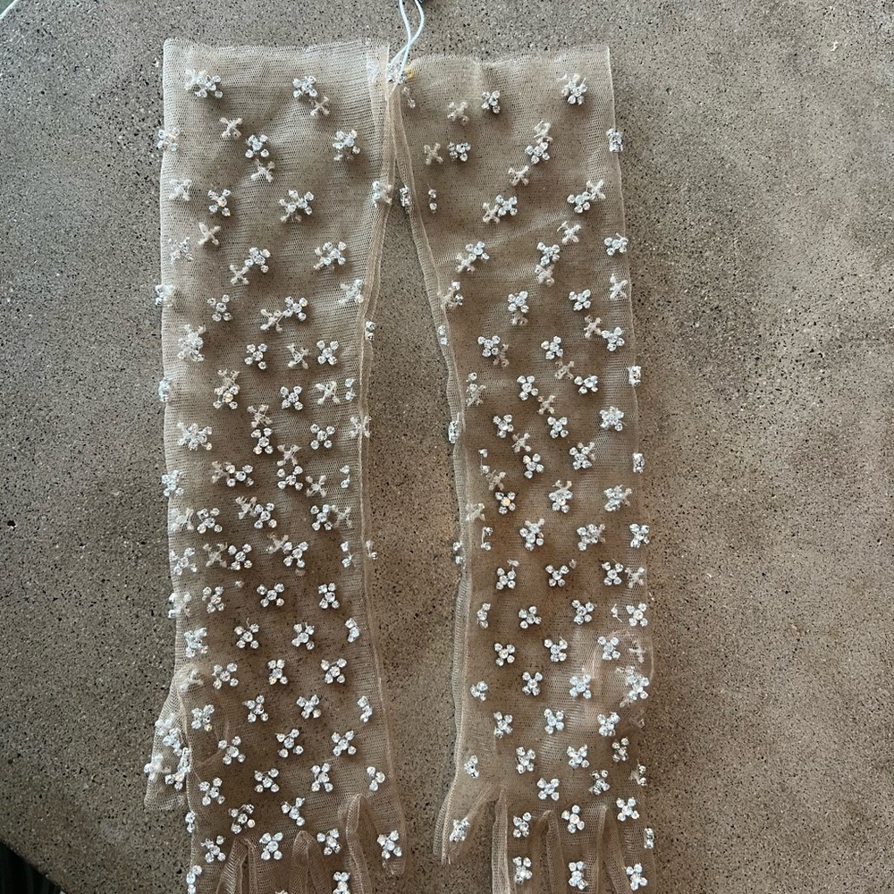 Anthropology Embellished Fingerless Gloves